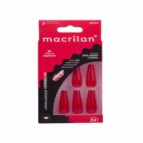 Imagem do produto Unha Postiça Bailarina Longa Vermelho - Macrilan - UP412
