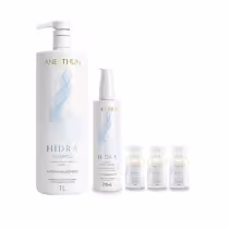 Imagem do produto Kit Aneethun Hidra - Shampoo 1L + Finalizador 210ml + Ampolas 13ml (3Unidades)