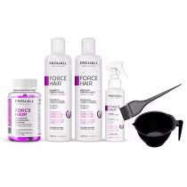 Imagem do produto Kit Completo Force Hair Prohall 4 Produtos + Cumbuca/Pincel