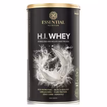 A imagem mostra uma embalagem de whey protein sem sabor, toda preta com letras brancas e imagem de um líquido branco no centro.