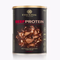 A imagem mostra uma lata de suplemento com fundo preto.