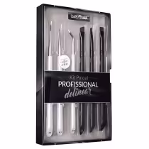 Imagem do produto Kit com 6 pincéis profissionais para delinear WB700 Macrilan – Linha W