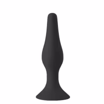 Plug anal preto de formato cônico, com superfície lisa e acabamento fosco. Produto da marca Sexy Import, com design elegante e discreto.
