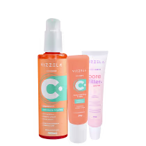 Imagem do produto Kit Vizzela Vitamina C Booster Pore Filler Sabonete Sérum Primer (3 produtos)