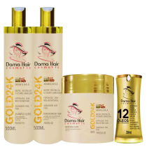 Imagem do produto Kit Dama Hair Gold 24K 12 Óleos (4 Produtos)