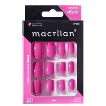 Imagem do produto Macrilan Médio Rosa - Unhas Postiças (24 Unidades)