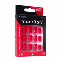 Imagem do produto Macrilan Tamanho Curto Vermelho UP207A - Unhas Postiças (24 Unidades)