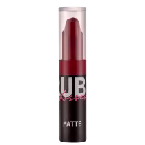 A imagem mostra um batom com base preta e tampa transparente.