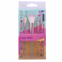 Imagem do produto Kit com 5 Pincéis Para Maquiagem Macrilan Trend - MT02 - rosa