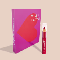 Imagem do produto Combo Presente: Lápis Multifuncional 3 Em 1 Vermelho Coração Toda Colorida 1,2g + Cartão Presenteável