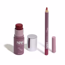 Imagem do produto Combo By Nah Cardoso:  Lápis Contorno Labial Marrom Brave 1,1g +  Blush Stick Rosa Charming 5g