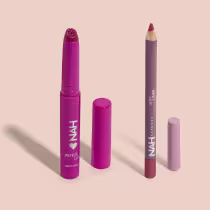 Imagem do produto Combo By Nah Cardoso: Gloss Labial Roxo Berry Mousse 2,4ml + Lápis Contorno Labial Rosa Bold 1,1g