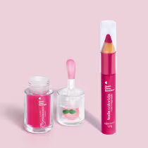 Imagem do produto Combo Rosa: Lip Oil Cuide-se Bem Pessegura 3,5ml + Lápis Multifuncional 3 Em 1 Toda Colorida 1,2g