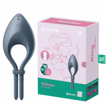 Imagem do produto Anel peniano com vibrador e aplicativo - Satisfyer Bullseye Dark Azul