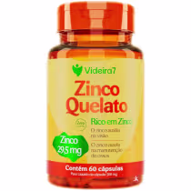 Imagem do produto ZINCO QUELATO SUPER CONCENTRADO 29,5MG 60 CAPSULAS 1 AO DIA - VIDEIRA 7