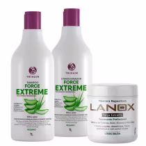 Imagem do produto Kit Shampoo + Cond + Máscara Veg Força Extrema Lanox Trihair