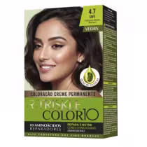 Imagem do produto TRISKLE TINTA KIT COLOR10 COR:4.7 CASTANHO MEDIO MARROM - CAFÉ