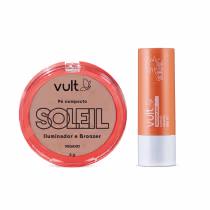 Imagem do produto Combo Soleil: Balm Labial Cranberry FPS 15,6g + Pó Compacto Iluminador e Bronzer 6g