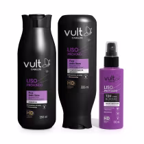 Imagem do produto Combo Vult Cabelos Liso Profundo: Shampoo 350ml + Condicionador 325ml + Spray Blindagem 100ml