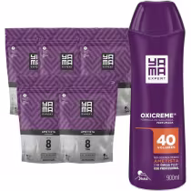 Imagem do produto Kit 5 Pó Descolorante Ametista + Oxigenada 40 Volumes 900ml Grande Profissional 8 Tons Yama 300g