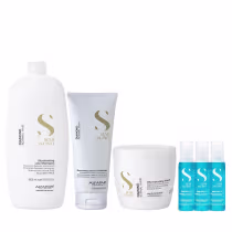 Imagem do produto Kit Alfaparf Semi Di Lino Diamond - Shampoo 1L + Máscara 500ml + Leave in 200ml + 3x Ampola 13ml