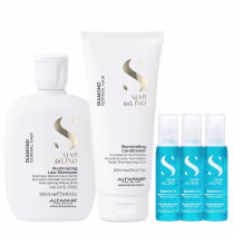 Imagem do produto Kit Alfaparf Semi Di Lino Diamond - Shampoo 250ml + Condicionador 200ml + 3x Ampola 13ml