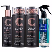 Imagem do produto Kit Truss Curly - Shampoo 300ml + Condicionador 300ml + Leave-in Fix 250ml + Frizz Zero 260ml
