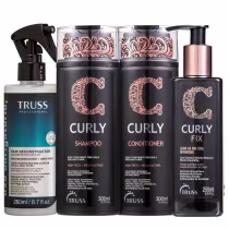 Imagem do produto Kit Truss Curly - Shampoo 300ml + Condicionador 300ml + Leave-in Fix 250ml + Uso Obrigatório 260ml