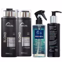 Imagem do produto Kit Truss Blond Shampoo 300ml + Condicionador 300ml + Frizz Zero 260ml + Night Spa 250ml