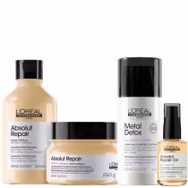 Imagem do produto Kit L'Oréal Professionnel Serie Expert Absolut Repair Omega 9 + Protein Metal Detox Squad (4 Produtos)