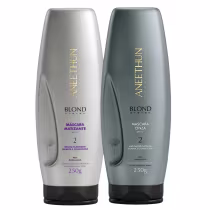 Imagem do produto Kit Mascaras Matizante Blond System Cinza Aneethun Profissional