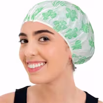 Imagem do produto Santa Clara - Touca Luxo para Banho Estampa Flores Abstratas Verdes