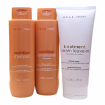 Imagem do produto Kit Braé Stages Nutrition - Shampoo 250ml + Condicionador 250ml + Treatment Cream Leave-In 200g