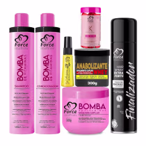 Imagem do produto Kit Supremo Bomba de Vitaminas –  Nutrição, Hidratação e Crescimento Perfeito - Force Cosméticos  (7 Itens)