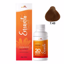 Imagem do produto Kit Beleza Ruiva Encanto Colors 7.43 e Oxigenada 20vol 6%