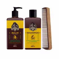 Imagem do produto Kit Balm e Shampoo Para Barba Lemon Bone + Pente Grande Don Alcides
