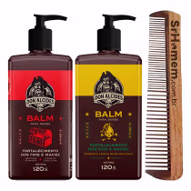 Imagem do produto Kit 2x Balm Barba Negra Lemon Bone e Pente Duplo Don Alcides