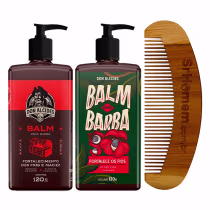 Imagem do produto Kit 2x Balm Barba Negra Guaraná e Pente Curvo Don Alcides