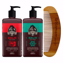 Imagem do produto Kit 2x Balm Barba Negra Calico Jack Pente Curvo Don Alcides
