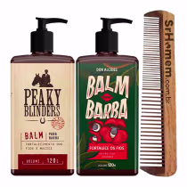Imagem do produto 2x Balm Barba Peaky Blinders Guaraná Pente Duplo Don Alcides