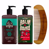 Imagem do produto Kit 2x Balm Barba Calico Guaraná e Pente Curvo Don Alcides
