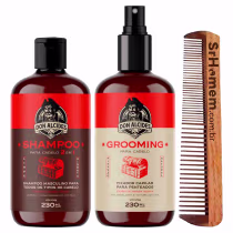 Imagem do produto Shampoo 230ml Grooming Barba Negra Pente Duplo Don Alcides