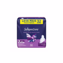 Imagem do produto Sempre Livre Adapt Plus Noite e Dia Seca - Absorvente com Abas (32 Unidades)