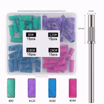 Imagem do produto DAFU - Kit com 60 Refils Slim + Broca Fininha Para Lixa Bits Mini Mandril Motor Elétrica