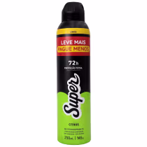 Imagem do produto Cimed Super Desodorante Antitranspirante Aerossol 0% Alumínio Citrus 72h 250ml / 145g