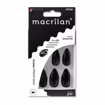 Imagem do produto Macrilan Stiletto Preto UP508 - Unhas Postiças (24 Unidades)