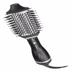 Escova Secadora Taiff. Trata-se de um aparelho elétrico de cor preta, com um design ergonômico e um conjunto de cerdas distribuídas em sua superfície.