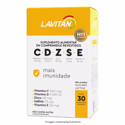 Suplemento Vitaminas Minerais CDZSE Imunidade 30 Comprimidos Lavitan
