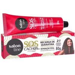 Tratamento Capilar Salon Line S.O.S Cachos Recarga de Queratina. Volumetria de 80g.