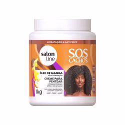 Creme para Pentear Salon Line S.O.S Cachos Óleo de Manga. Volumetria de 1kg.